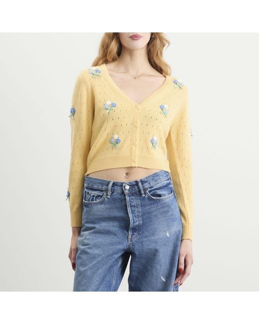 Rixo Yellow Merinda Cardigan