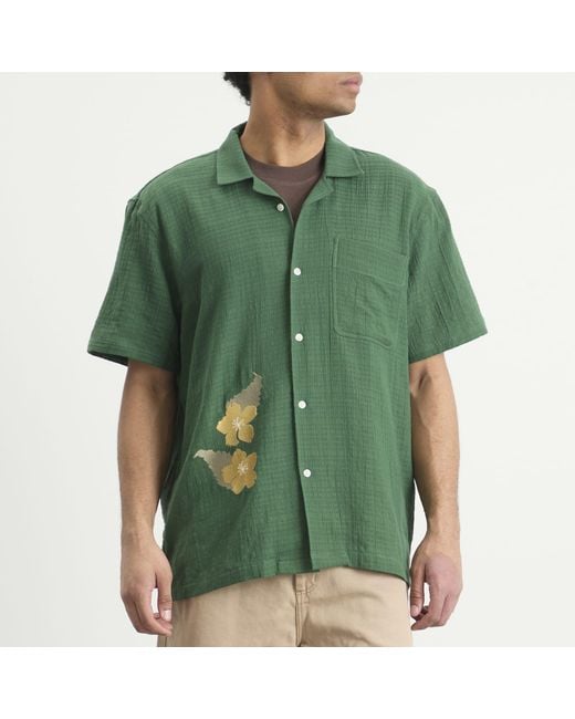 Palmes Green Ramus Camp-Collar Shirt for men