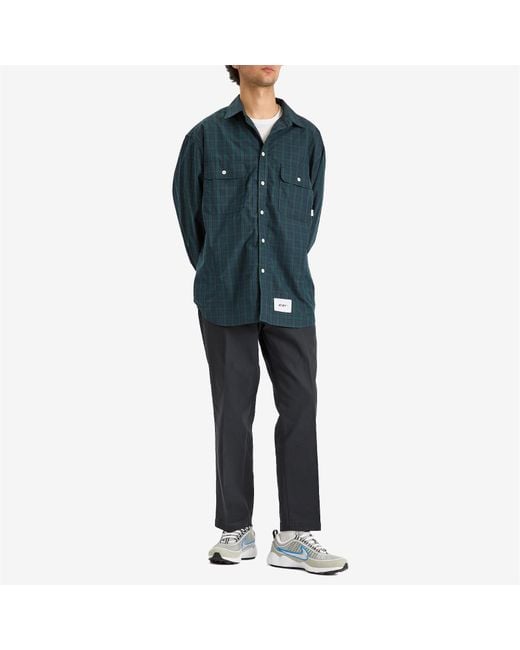 WTAPS Broadcloth Watch Check Shirt in Blue for Men | Lyst