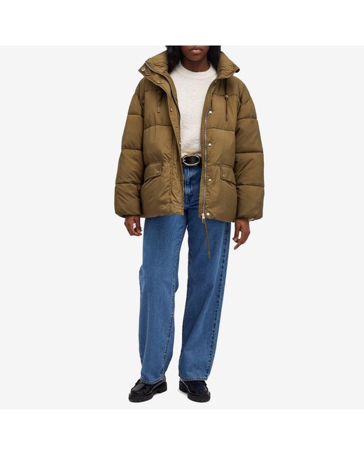 Closed Green Cropped Puffer Jacket