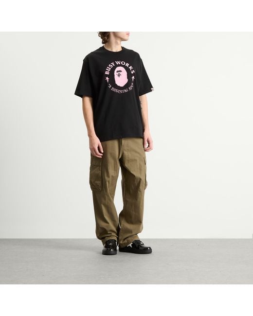 A Bathing Ape Black Busy Works T-Shirt for men
