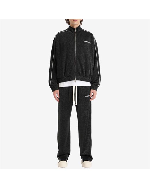 Cole Buxton Black Glitter Piped Track Jacket for men