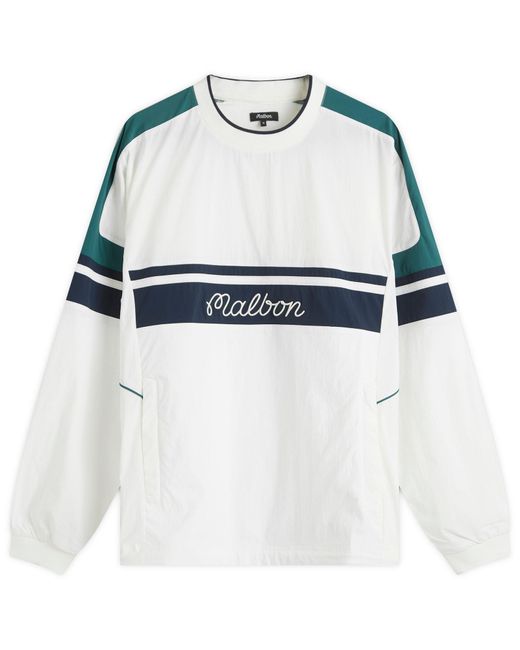 Malbon White Sportivia Nylon Popover Jacket for men