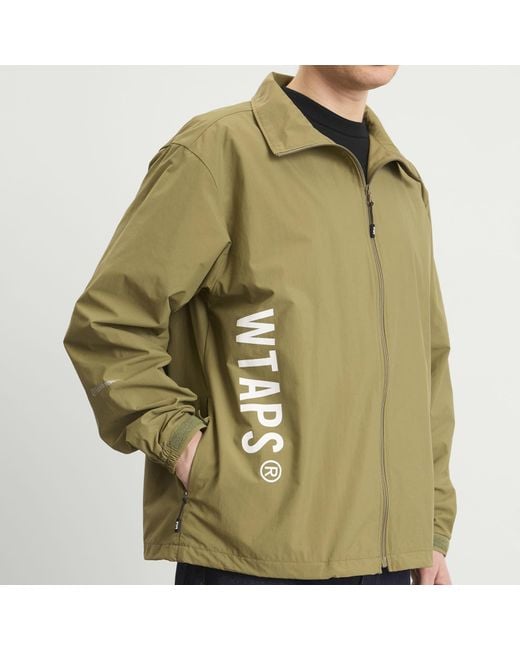 (w)taps Green Pertex Logo Track Jacket for men