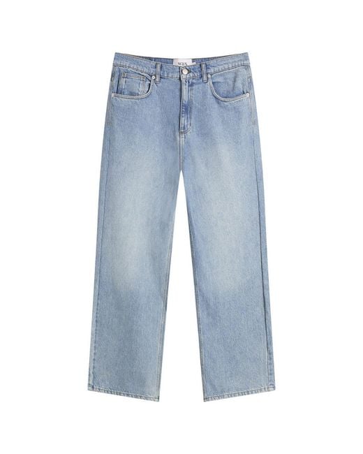 Wax London Blue Vintage Denim Loose Fit Jeans for men