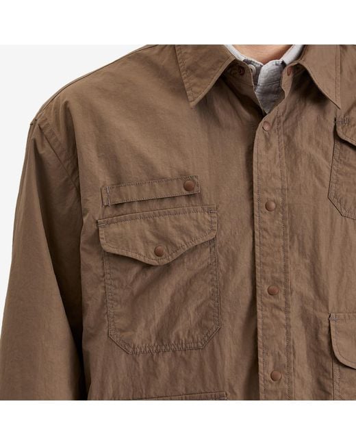 FRIZMWORKS Brown Nylon Utility Overshirt for men