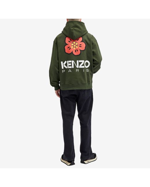 KENZO Green Boke Flower Popover Hoody for men