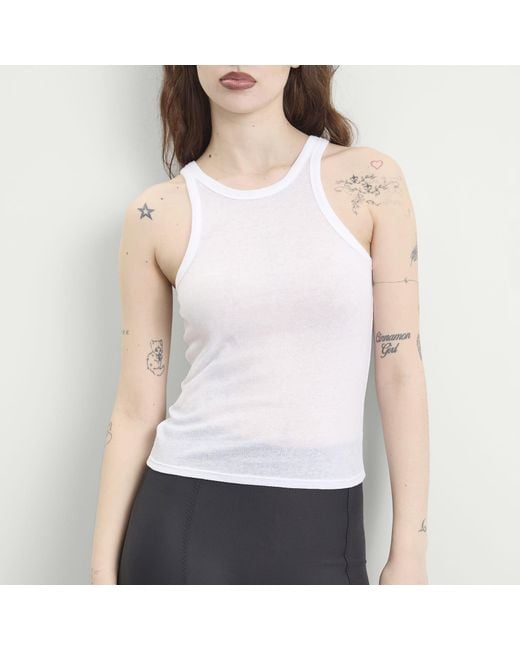Skims White Sheer Cotton Tank