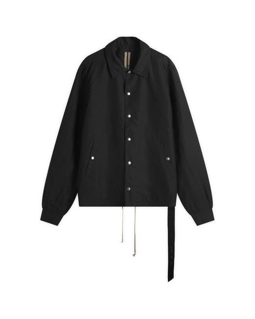 Rick Owens Black Snapfront Jacket for men