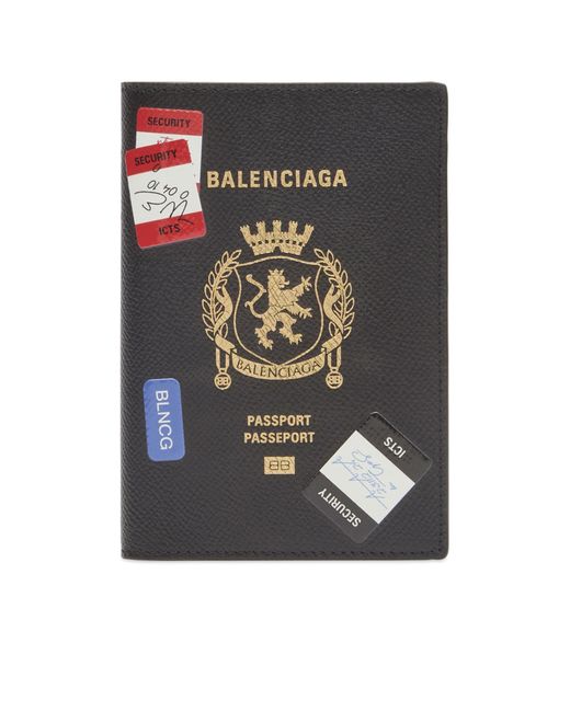 Balenciaga Multicolor Sticker Passport Holder for men