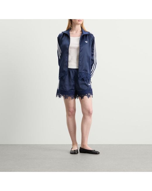 Adidas Blue Firebird Satin Lace Track Top