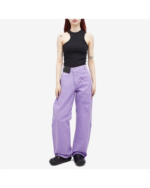 J.W. Anderson Purple Twisted Workwear Trousers