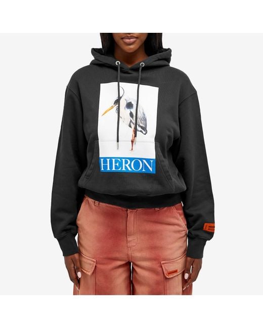 Heron Preston Black Heron Bird Painted Hoodie