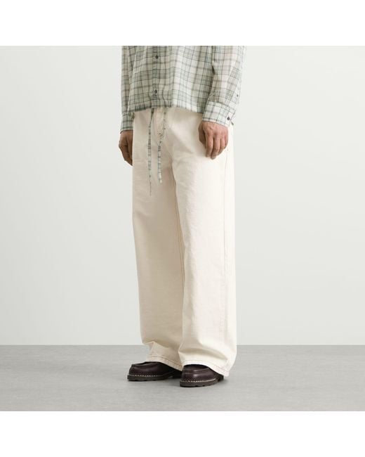 AMI Natural Light Denim Wide Fit Jeans for men