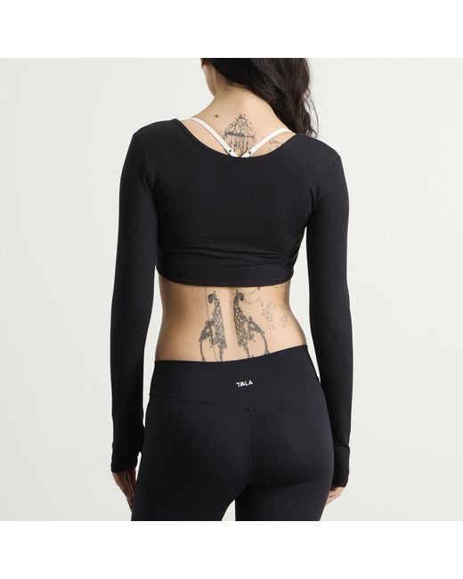 Tala Black Tie Reversible Long Sleeve Top