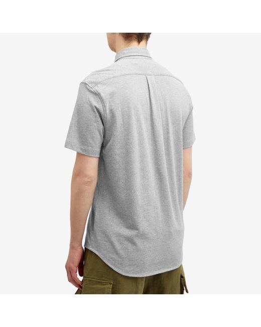 Polo Ralph Lauren Gray Short Sleeve Button Down Pique Shirt for men