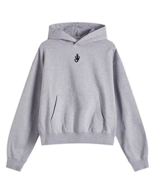 J.W. Anderson Gray Anchor Embroidery Cropped Hoodie