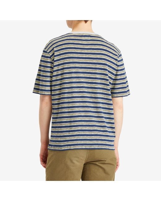 Folk Blue Multistripe T-Shirt for men