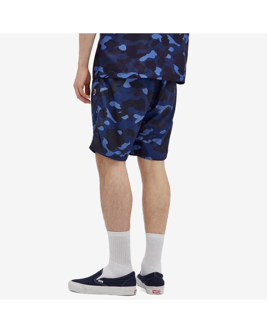 A Bathing Ape Blue Colour Camo One Point Beach Short for men