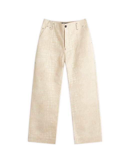 Jacquemus Natural Croc Effect Denim Jeans for men