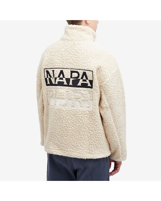 Napapijri Natural Jaman Logo Wool Fleece for men