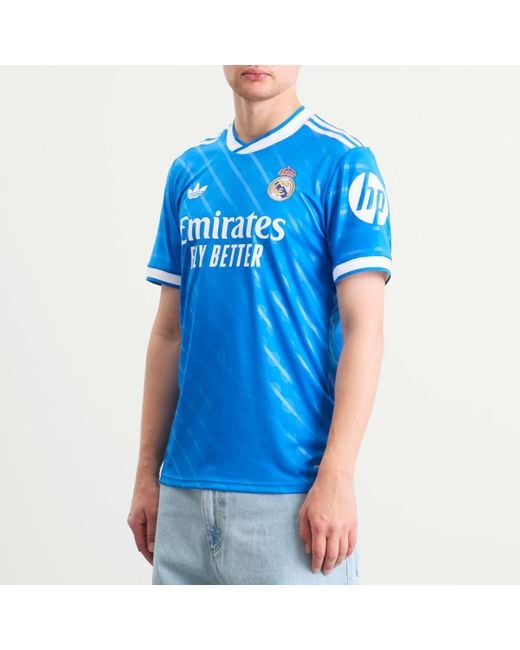 Adidas Blue Real Madrid 25/26 3Rd Jersey Top for men