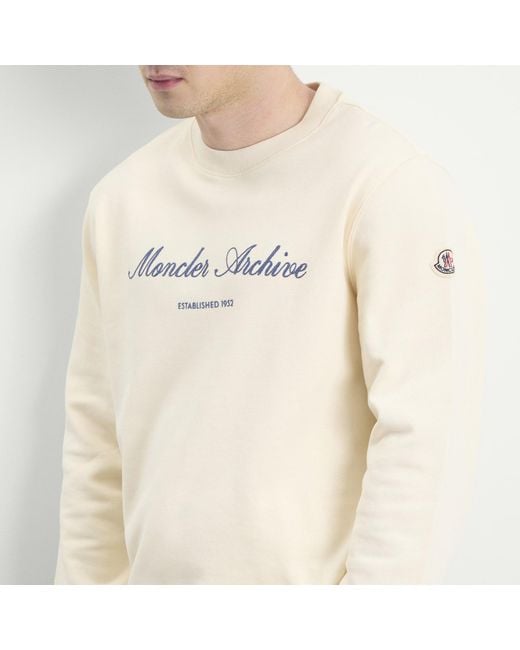 Moncler Natural Archive Embroidered Logo Sweatshirt for men