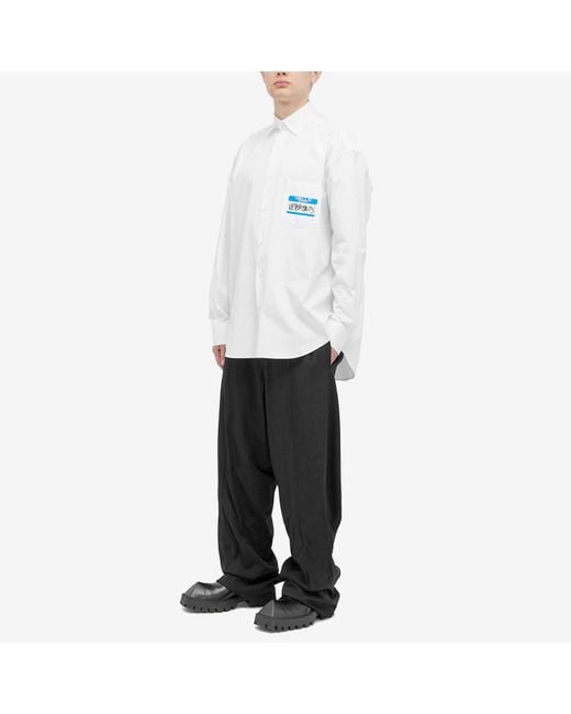 Vetements White My Name Is Shirt for men