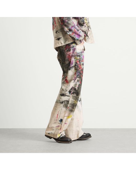 Acne Natural 1981 U Painter Printed Decorator Jeans for men