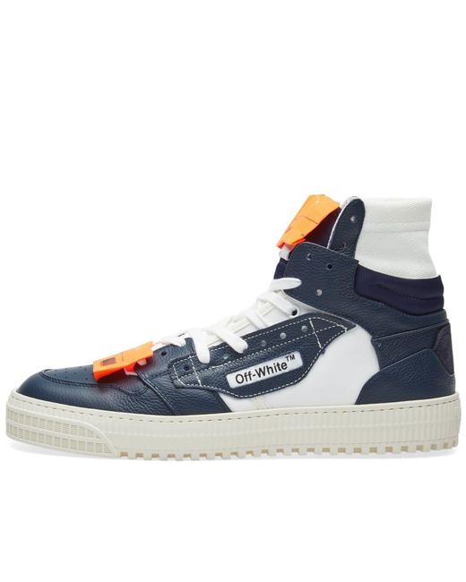 Off-White c/o Virgil Abloh Leather Navy Hi-top And Orange Tag Sneakers By  in Blue for Men | Lyst Australia