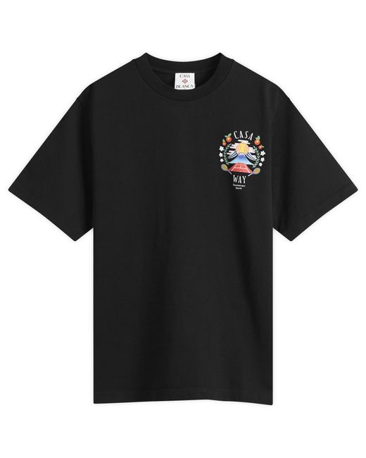 Casablanca Black Casa Way Mountain Printed T-Shirt for men