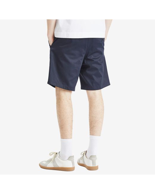 AMI Blue Elasticated Waist Cotton Shorts for men