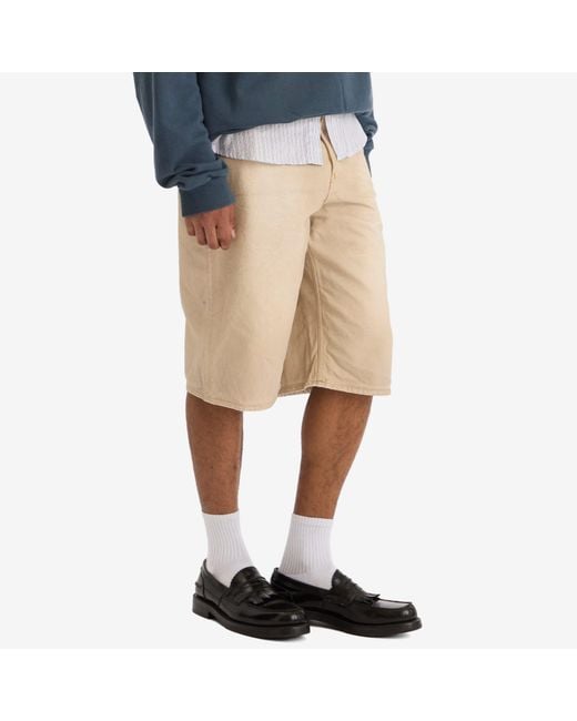 Acne Natural Traffic Sand Wash Denim Shorts for men