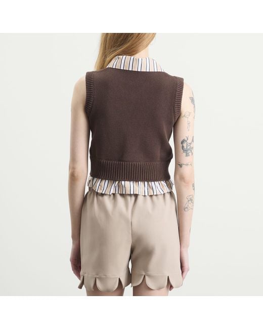 Charles Jeffrey Brown Smart Cropped Vest