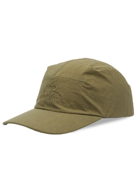 C P Company Green Paper Touch Baseball Cap for men