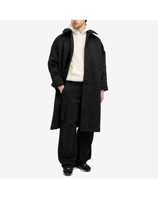 MKI Miyuki-Zoku Black Wool Car Coat for men