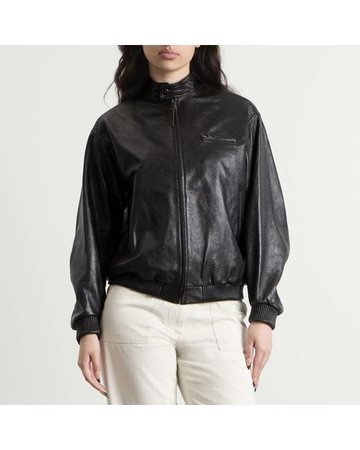 NOTHING WRITTEN Black Leather Single Rider Jacket