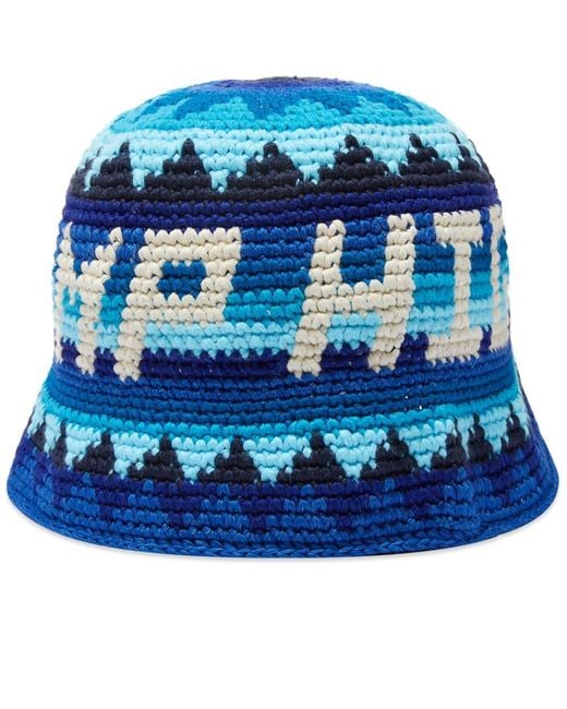 CAMP HIGH Blue Counselor Crochet Bucket Hat for men