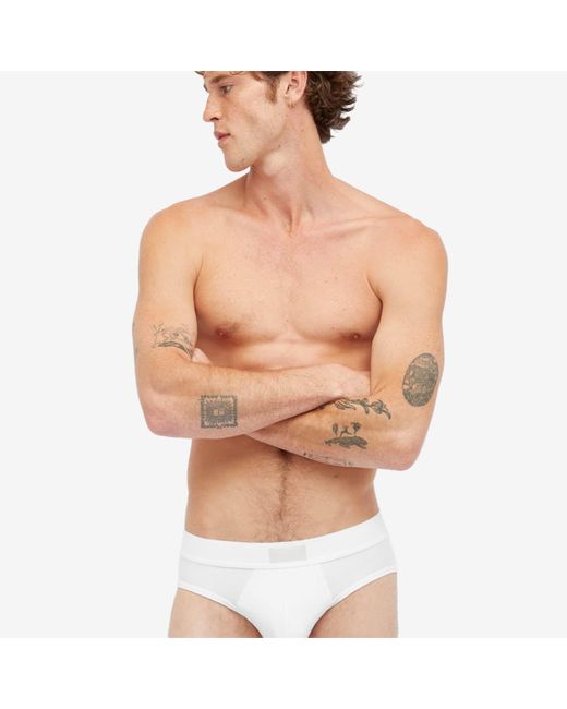 Skims White Cotton Brief for men