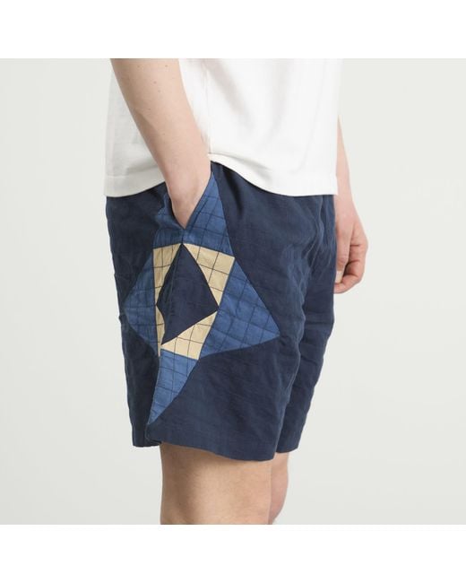 A.P.C. Blue Connor Patchwork Shorts for men