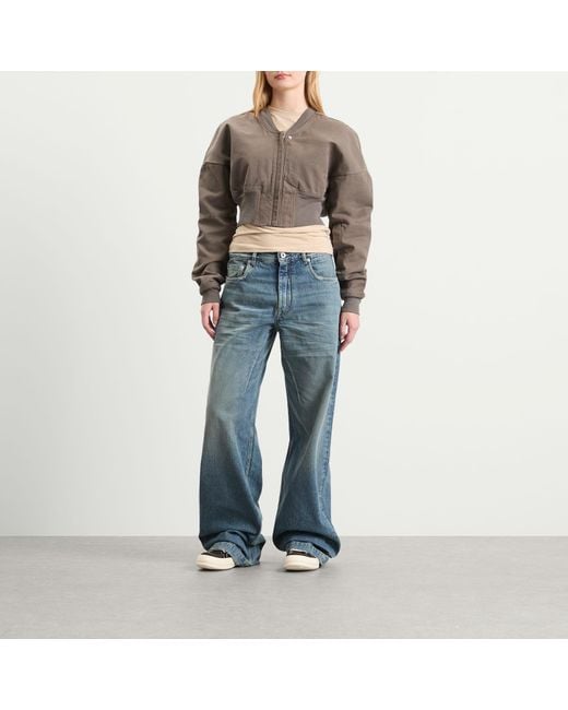 Rick Owens Brown Cropped Flight Jacket
