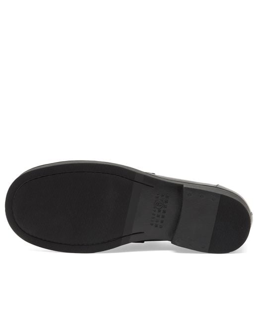 Maison Margiela Black Mm6 Leather Loafer for men