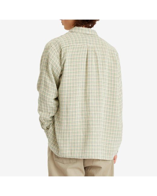 Beams Plus White Gunclub Mesh Button Down Shirt for men