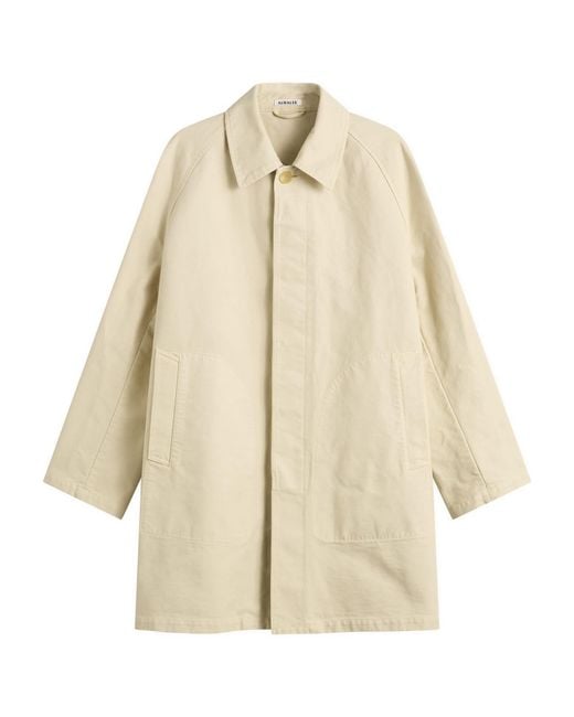 Auralee Natural Garment-Dyed Cotton Heavy Twill Short Coat for men