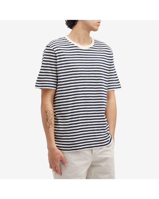 Folk Blue Classic Stripe T-Shirt for men