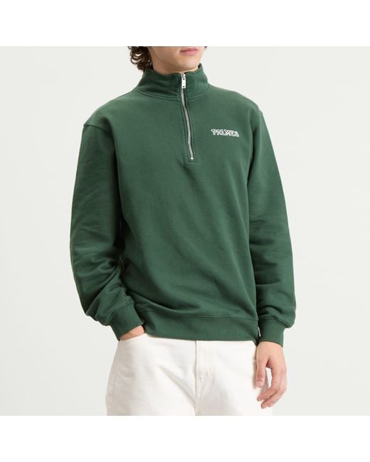 Palmes Green Remember Zip Sweatshirt for men
