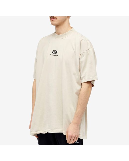 Balenciaga Natural Small Logo T-Shirt for men