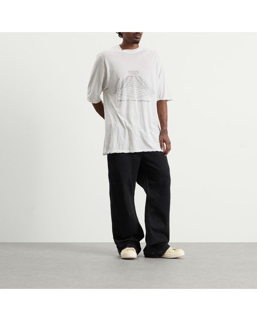 Rick Owens White Temple Of Love Jumbo T-Shirt for men