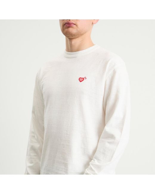 Human Made White Polar Bear Graphic Longsleeve T-Shirt for men