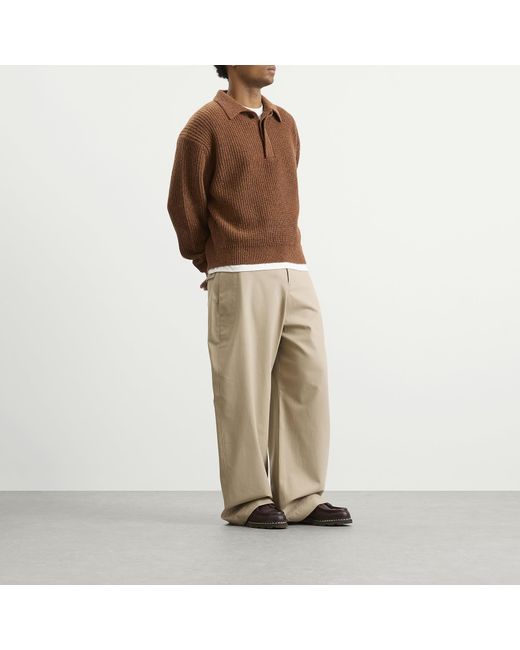 SAGE NATION Natural Wide Tailored Trouser for men